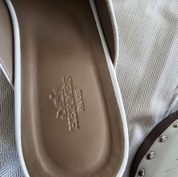 Hermes Carlotta Mule. Authentic!! White Size 38 - Picture 4 of 10